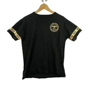 Boy London Black T-Shirt XS Men's Gold Accent Bird Short Sleeve Logo Embroidered